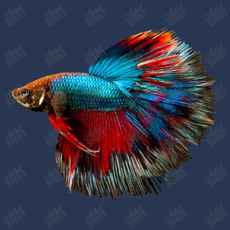 Red Blue Betta Fish Jambrong Men Denim Jacket | Artistshot