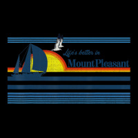 Mount Pleasant Sc Beach Retro 70s 80s Sailing Boat Sunset Women's V-neck T-shirt | Artistshot