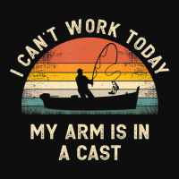 Mens Fishing Father's Day I Can't Work Today My Arm Is In A Cast Crop Top | Artistshot