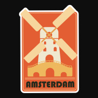 Retro Amsterdam Windmill Tourism Badge Crop Top | Artistshot