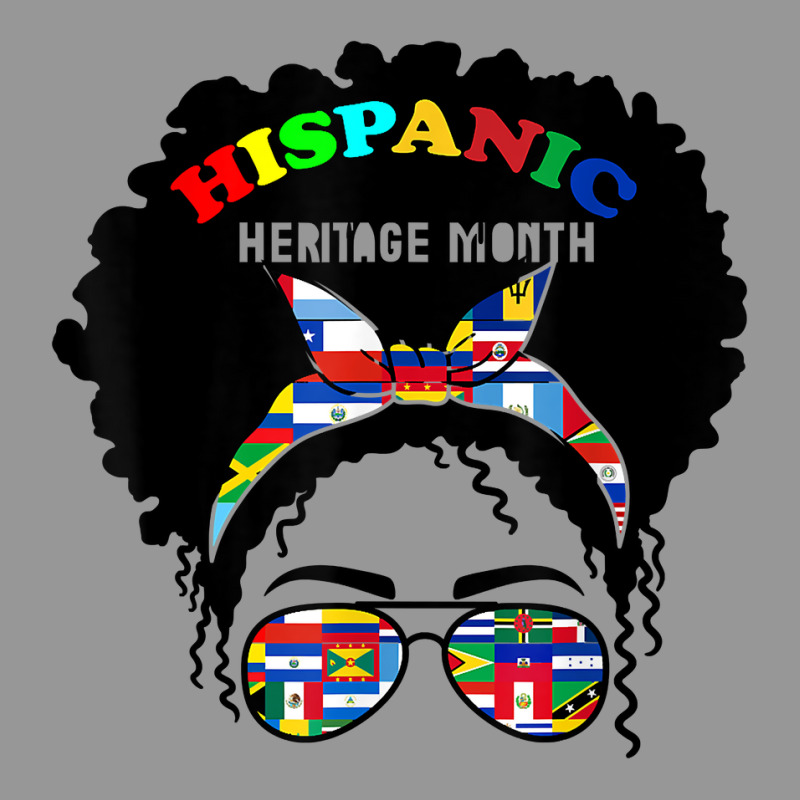 National Hispanic Heritage Month Latin Flags Messy Bun Latin T Shirt Women's V-Neck T-Shirt by marge3nstbo | Artistshot