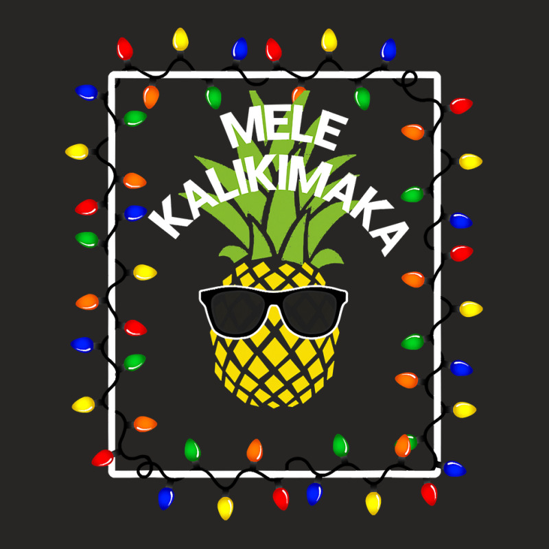 Mele Kalikimaka Pineapple Sunglasses   Christmas Light Ladies Fitted T-Shirt by Davidartist | Artistshot