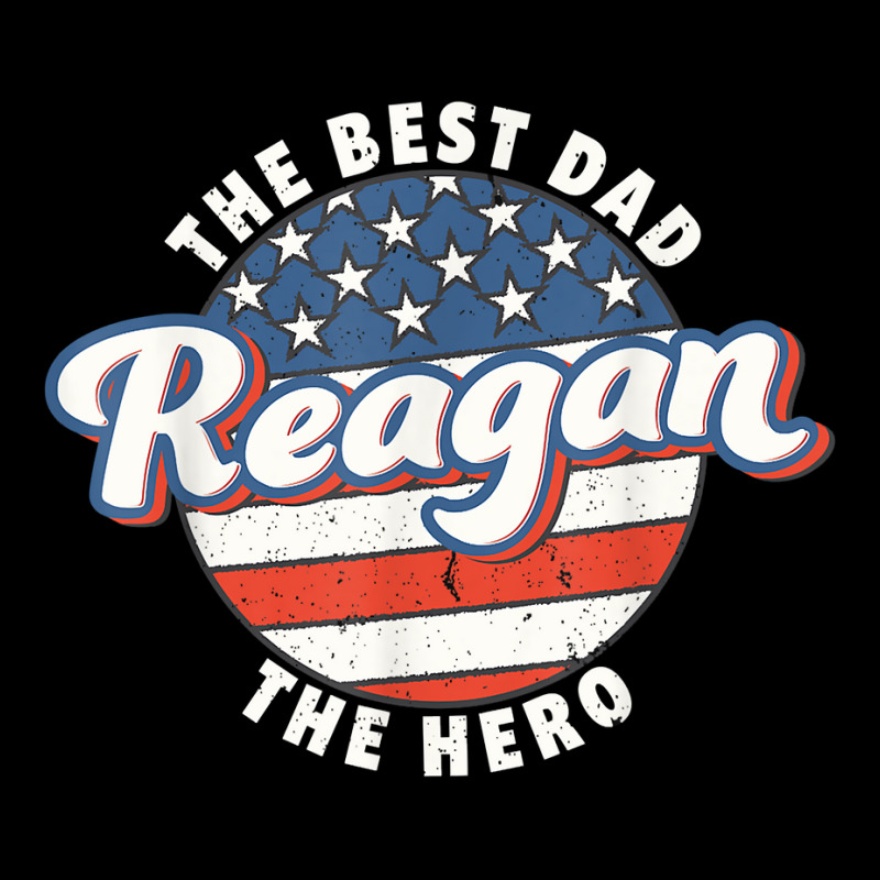 Mens Reagan Best Dad Hero Us Flag Personalised Father's Day T Shirt V-Neck Tee by rennambka | Artistshot