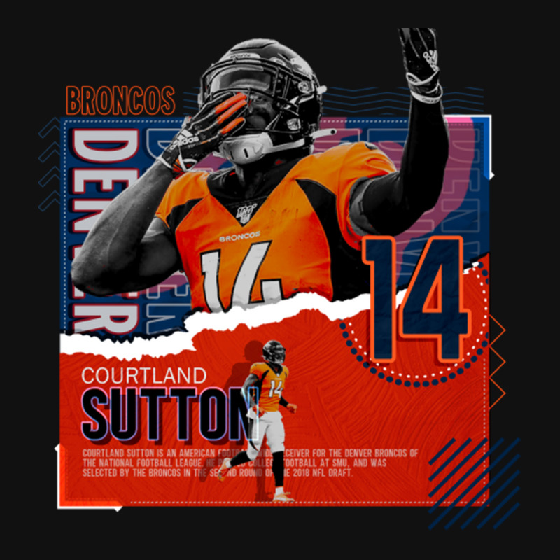 Courtland Sutton Football Paper Poster Broncos Portrait Canvas Print | Artistshot