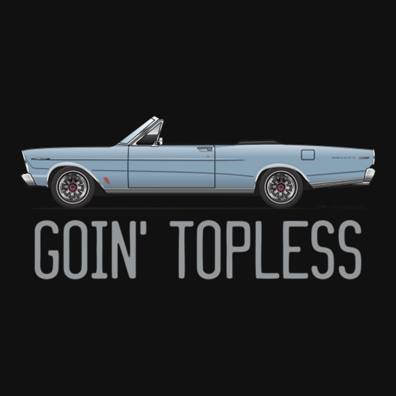 Goin Topless Silver Blue Metal Print Square | Artistshot