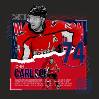 John Carlson Hockey Paper Poster Capitals Ladies Fitted T-shirt | Artistshot