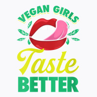 Womens Vegan Girls Taste Better Women Mouth Veggie V Neck T Shirt T-shirt | Artistshot