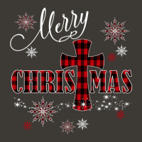 Merry Christmas Cross Buffalo Plaid Christian Holiday Gift Bucket Hat | Artistshot