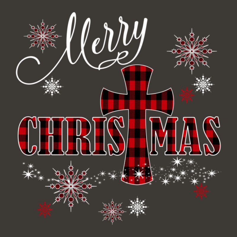 Merry Christmas Cross Buffalo Plaid Christian Holiday Gift Bucket Hat | Artistshot