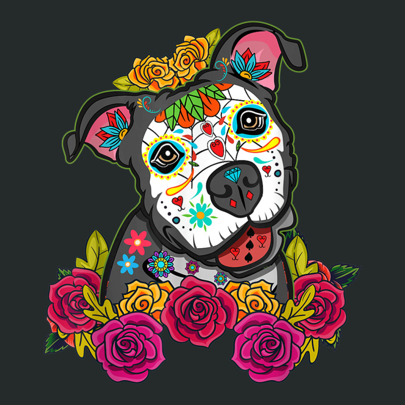 Calaveras De Azúcar Pitbull Dia De Los Muertos Perros Dog Women's Triblend Scoop T-shirt by SandraMarianela | Artistshot