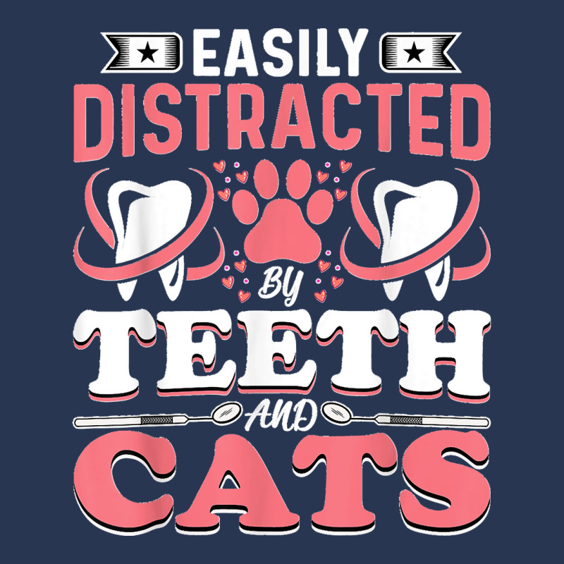 Easily Distracted By Teeth And Cats Dentist Oral Hygienist Men Denim Jacket by ISAIASSANTIAGO | Artistshot