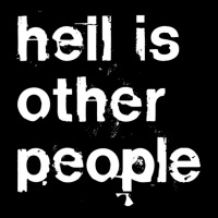 Hell Is Other People Nihilist Typography Adjustable Cap | Artistshot