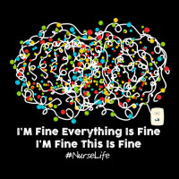 Christmas Light I M Fine Everything Is Fine Nurselife Adjustable Cap | Artistshot