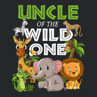 Uncle Of The Wild One Zoo Birthday Safari Jungle Animal Crewneck Sweatshirt | Artistshot