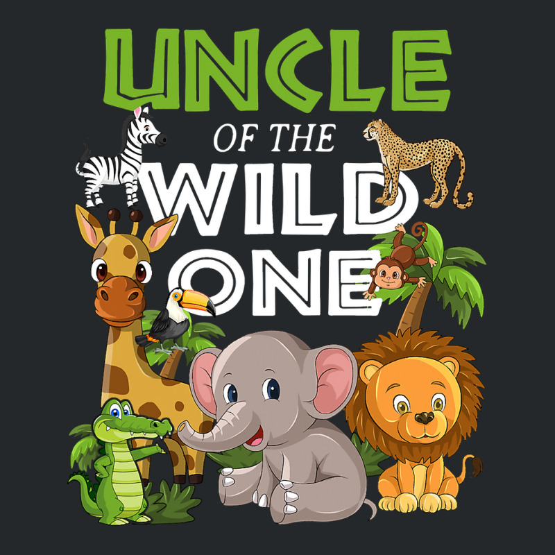 Uncle Of The Wild One Zoo Birthday Safari Jungle Animal Crewneck Sweatshirt by AlejandroArtist | Artistshot