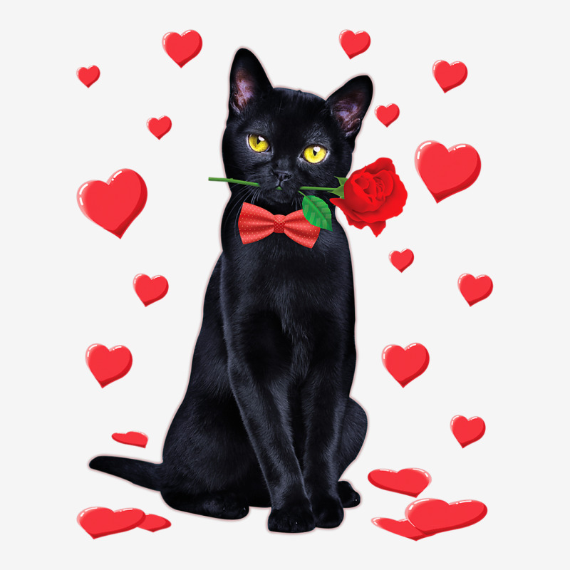 Black Cat With Rose Valentines  Valentine Cat Lover Graphic Youth T-shirt | Artistshot