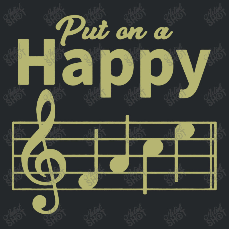 Musician Music Gift, Happy Face Musical Notes, Funny Music Crewneck Sweatshirt | Artistshot