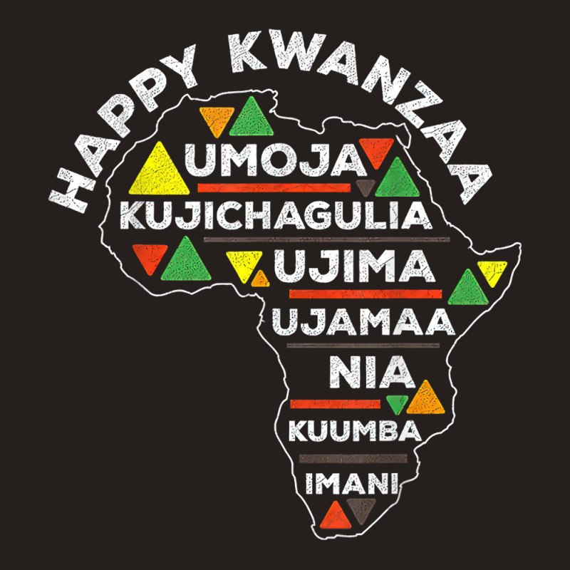 Retro Happy Kwanzaa African Seven Principles Continent Shape T Shirt Tank Top by j83tytler | Artistshot