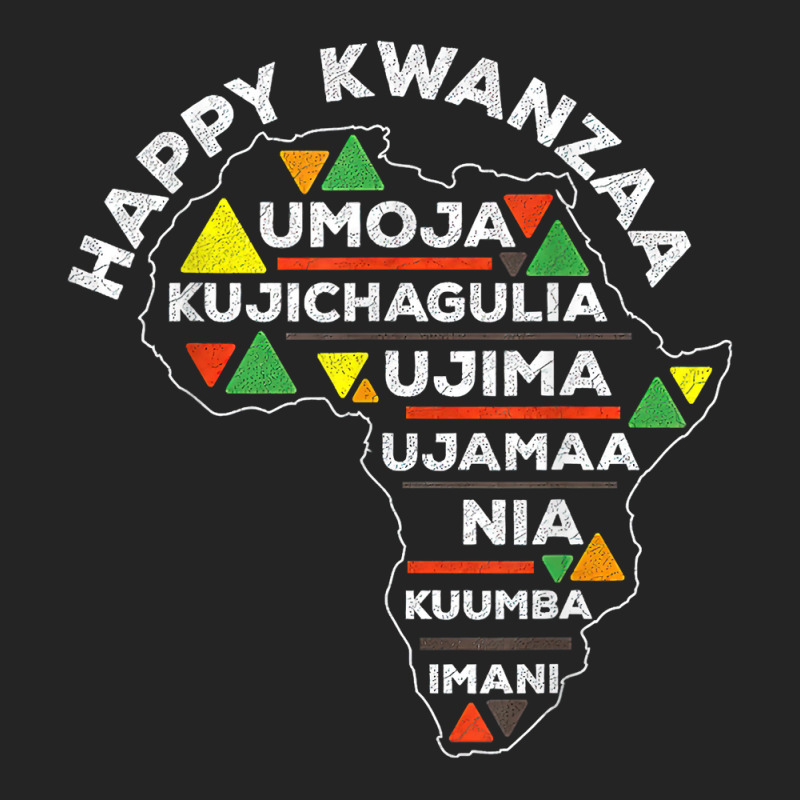 Retro Happy Kwanzaa African Seven Principles Continent Shape T Shirt 3/4 Sleeve Shirt by j83tytler | Artistshot