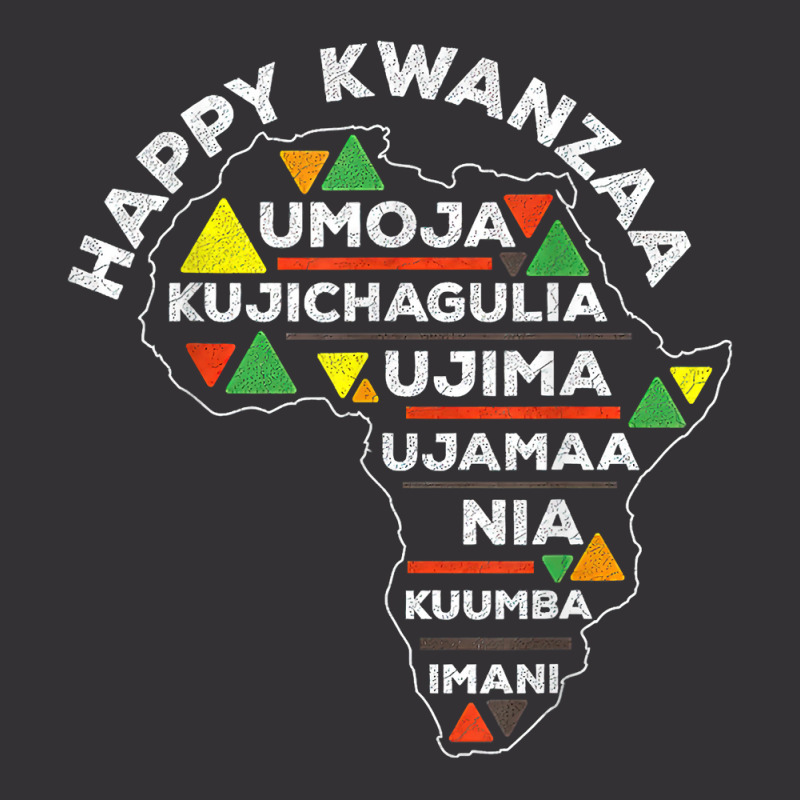 Retro Happy Kwanzaa African Seven Principles Continent Shape T Shirt Vintage Short by j83tytler | Artistshot