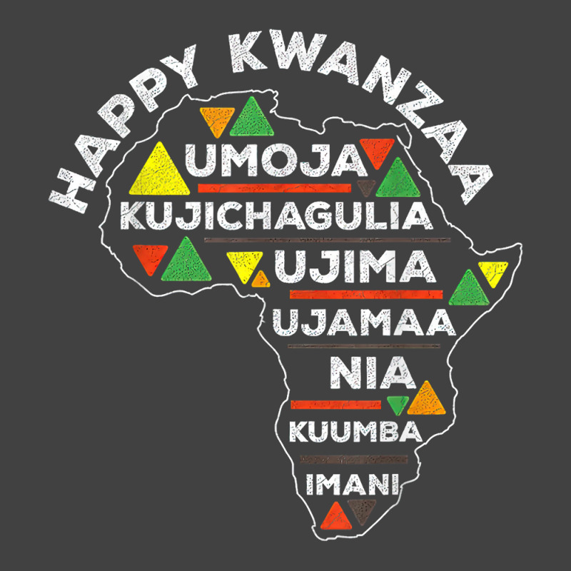 Retro Happy Kwanzaa African Seven Principles Continent Shape T Shirt Vintage T-Shirt by j83tytler | Artistshot