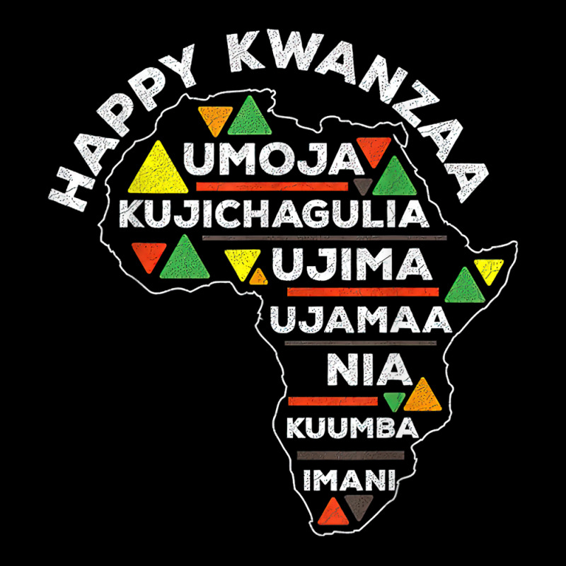 Retro Happy Kwanzaa African Seven Principles Continent Shape T Shirt Unisex Jogger by j83tytler | Artistshot