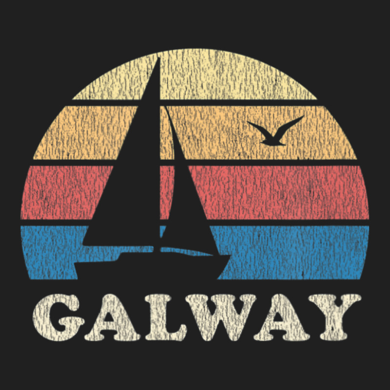 Galway Vintage Sailboat 70s Throwback Sunset Ladies Polo Shirt by michaelyounger19 | Artistshot