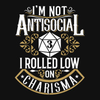 Trending Not Antisocial, Rolled Low Charisma Funny Rpg Loves Dragons Baby Beanies | Artistshot