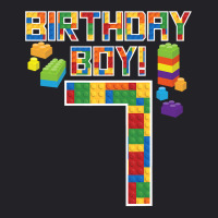 Cute 7th Birthday Gift 7 Years Old Block Building Boys Kids Youth Tee | Artistshot