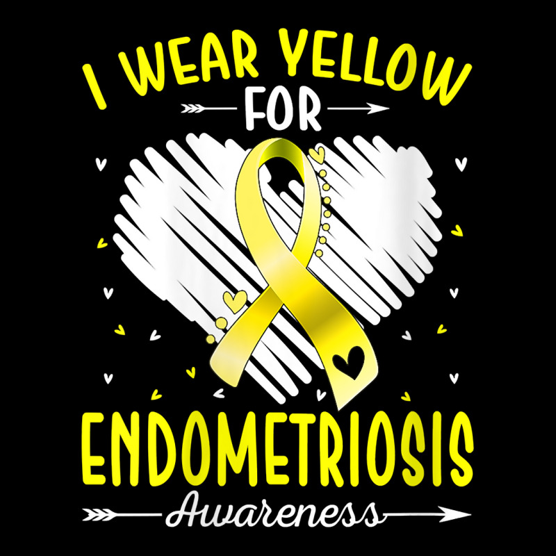 Womens I Wear Yellow For Endometriosis Awareness Ribbon Heart V Neck T Maternity Scoop Neck T-shirt by meritzjla | Artistshot