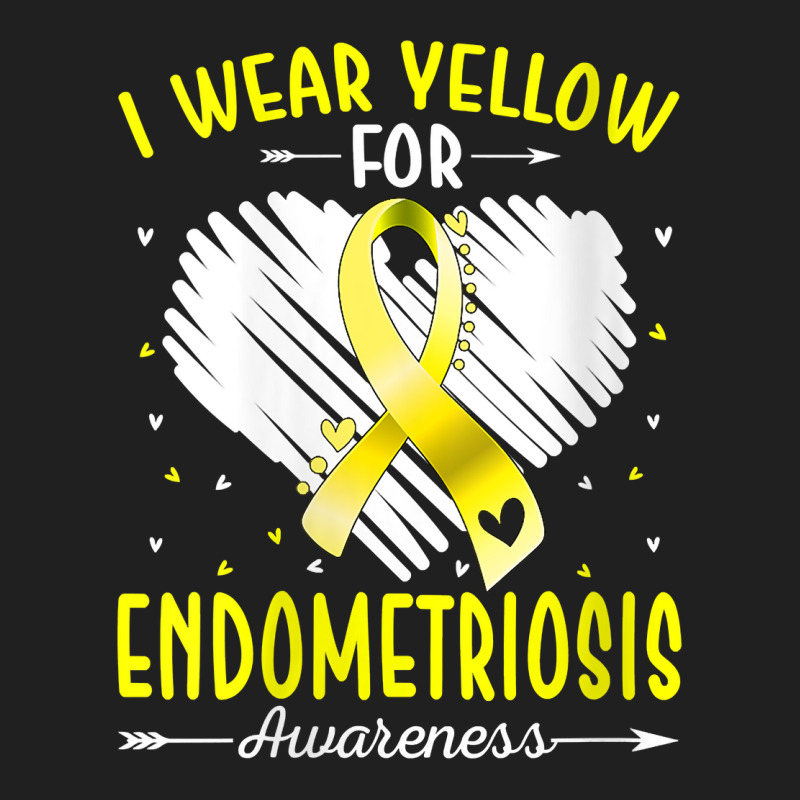 Womens I Wear Yellow For Endometriosis Awareness Ribbon Heart V Neck T Ladies Polo Shirt by meritzjla | Artistshot