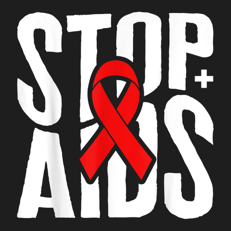 Word Aids Days Stop Aids Red Awareness Ribbon Hiv Month T Shirt Classic T-shirt by deemerx8lmshare | Artistshot