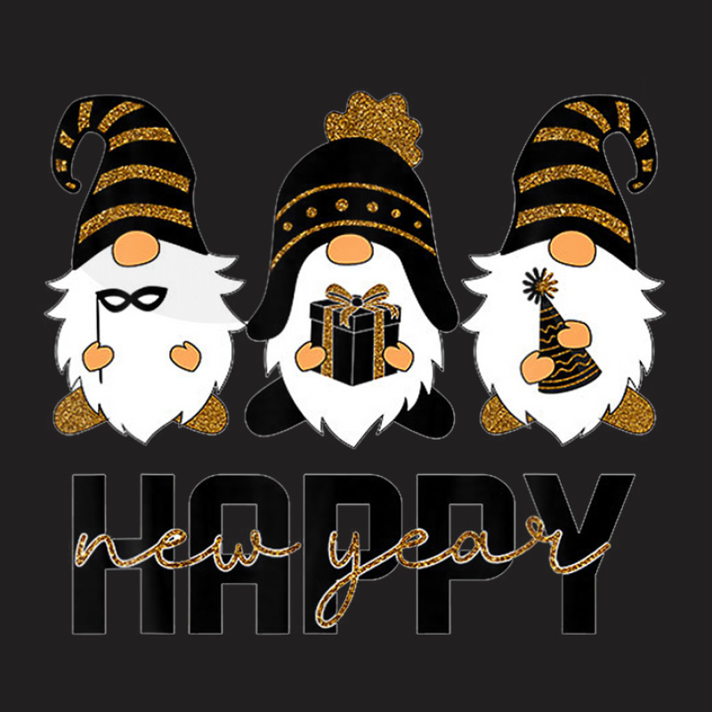 Black And Gold Holiday Gnomes Funny New Year 2023 T-shirt | Artistshot