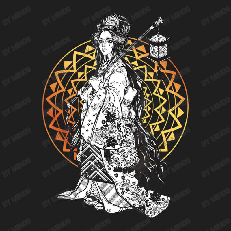 Japanese Geisha In Kimono Tokyo Floral Mandala Classic T-shirt | Artistshot