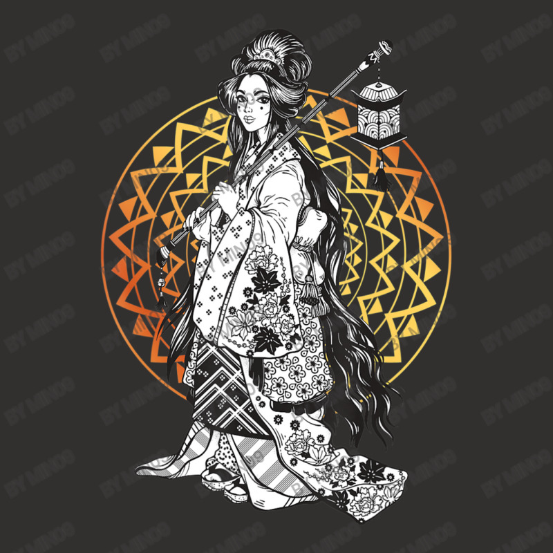 Japanese Geisha In Kimono Tokyo Floral Mandala Champion Hoodie | Artistshot