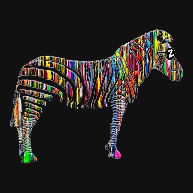 Trending Rainbow Zebra Striped Horse In Sunglasses Metal Print Square | Artistshot