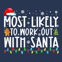 Most Likely To Work Out With Santa Funny Family Christmas T Shirt Ladies Denim Jacket | Artistshot