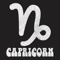 Capricorn Retro Zodiac Symbol Fadedstyle Design T-shirt | Artistshot