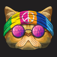 Hippie Exotic Shorthair Love Peace Sign 70s Hippie Cat T-shirt | Artistshot