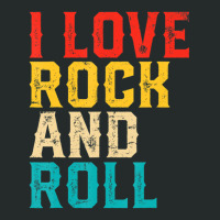 I Love Rock And Roll Distressed Rainbow 70s Retro Vintage Women's Triblend Scoop T-shirt | Artistshot