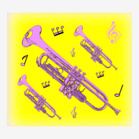 Come Blow Your Horn Lavender Trumpets Against A Canary Yellow Backgrou Classic T-shirt | Artistshot