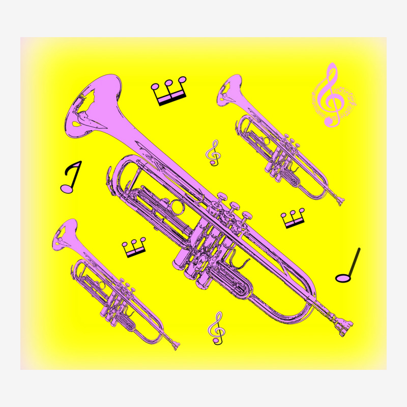 Come Blow Your Horn Lavender Trumpets Against A Canary Yellow Backgrou Classic T-shirt by imarneracheb | Artistshot