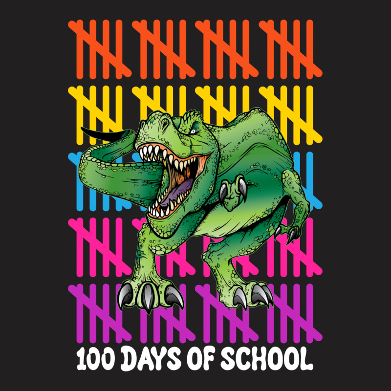 100 Days Of School T Rex For Dark T-shirt | Artistshot