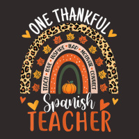 One Thankful Spanish Teacher Thanksgiving Bilingual Teacher Racerback Tank | Artistshot