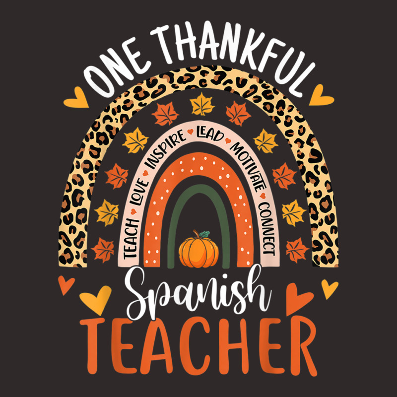 One Thankful Spanish Teacher Thanksgiving Bilingual Teacher Racerback Tank by SamuelTABraun | Artistshot