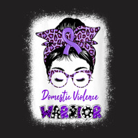 Womens Domestic Violence Awareness Warrior Purple Messy Bun V-neck T-shirt | Artistshot