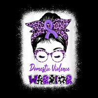 Womens Domestic Violence Awareness Warrior Purple Messy Bun V-neck Pocket T-shirt | Artistshot