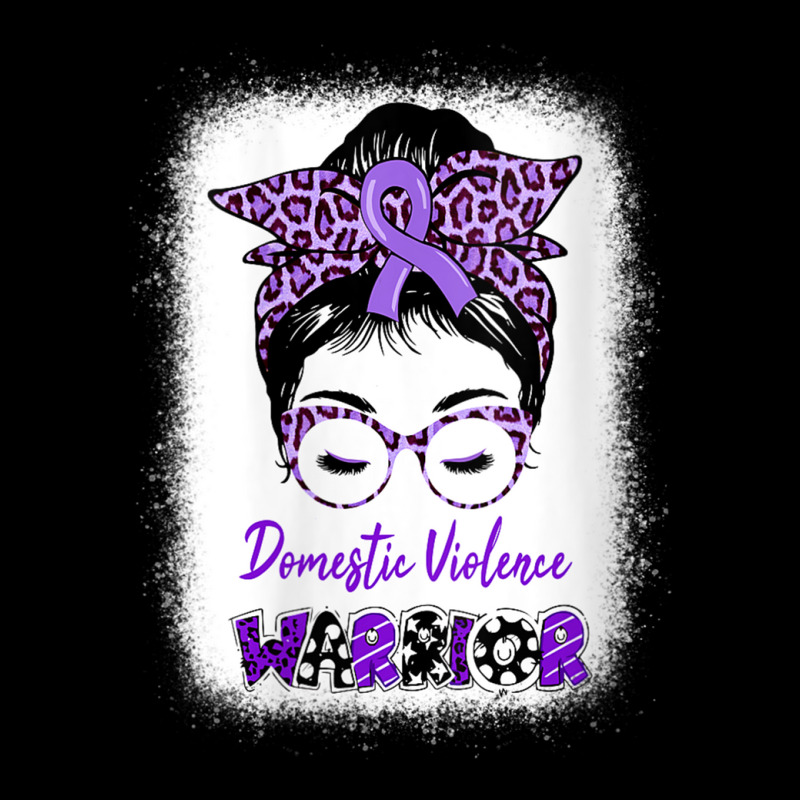 Womens Domestic Violence Awareness Warrior Purple Messy Bun V-neck Pocket T-shirt | Artistshot