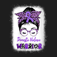 Womens Domestic Violence Awareness Warrior Purple Messy Bun V-neck Classic T-shirt | Artistshot