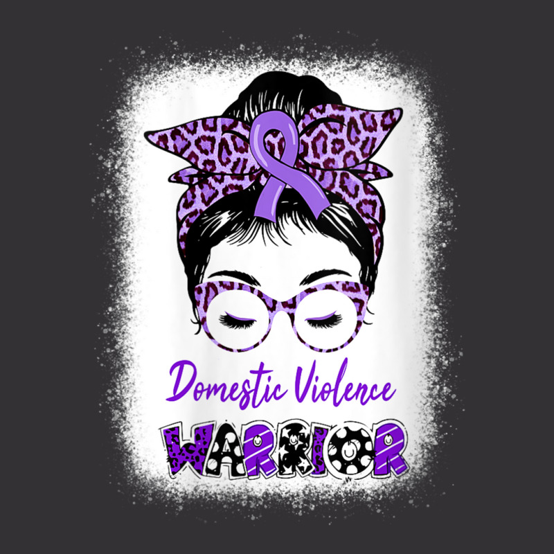 Womens Domestic Violence Awareness Warrior Purple Messy Bun V-neck Vintage Short | Artistshot